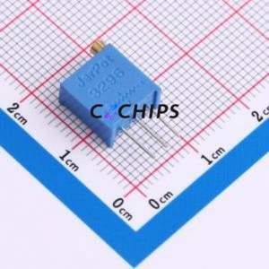 Résistance/potentiomètre réglable 3296W-1-103, composant traversant (THT)-3P, 9,5x4,9 mm, résistance 10 kOhm, 10 %, 500 mW, 250 ppm/ ℃ - Product Image 1