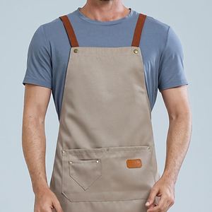 Tablier en toile de coton de haute qualité, personnalisable avec logo, réglable, pour cuisine, chef, barista, barbecue, jardin, brodé, Delantal - Product Image 5