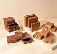 Boîte à bijoux personnalisée avec tiroir, doublée d'éponge, gaufrée, pour ranger bagues, colliers, boucles d'oreilles, emballage cadeau, logo personnalisé