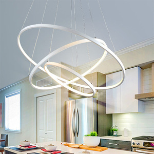 New design bianco moderno lampadario anello di illuminazione a LED luce di soffitto per sala da pranzo lampade di - Product Image 1