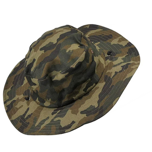 Sombrero Boonie de ala ancha personalizado de alta calidad al por mayor, Parche de goma con logotipo, protección UV, sombrero de pescador con cuerda - Product Image 2