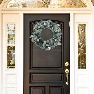 Eco-Friendly Artificial 24-Inch Christmas Wreath with <b>Balls</b> Ornaments-Holiday Decor for Front Door Fireplace & <b>Wall</b> Xmas Party - Product Image 5