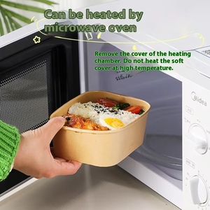 Thân thiện với môi trường dùng một lần hình chữ nhật kraft giấy ăn trưa hộp salad bát nắp cấp thực phẩm cho Take-out đồ ăn nhẹ bánh mì - Product Image 3