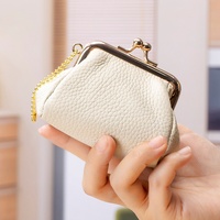Nouvelle mini-bourse créative pour femme, style japonais, en cuir véritable, avec fermeture à pression, pochette compacte en cuir de vachette pour monnaie, pour dames