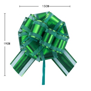 Venta al por mayor tridimensional verde floral tirar flor cinta grande brillante Navidad <span class=keywords><strong>regalo</strong></span> embalaje corteza hecha - Product Image 1