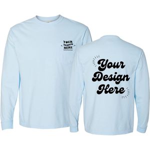 Unisex para colores cómodos 4410 camisetas de manga larga de peso pesado 2025 diseño de impresión personalizado Unisex bolsillo ligero - Product Image 1
