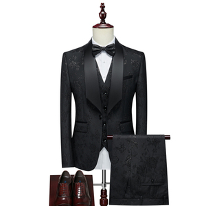 Costume de cérémonie pour homme, smoking de <span class=keywords><strong>mariage</strong></span>, ensemble 3 pièces, <span class=keywords><strong>veste</strong></span> plissée respirante - Product Image 4