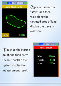 جهاز هايبي زد إل180 لقياس المساحة الأرضية، أداة قياس المساحة المبنية على نظام تحديد المواقع العالمي للسيارات، جهاز محمول لمسح الأراضي - Product Image 5