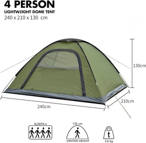 Tente de camping automatique instantanée pour 3-4 personnes, imperméable, pour l'extérieur, fabriquée par l'usine OEM - Product Image 3
