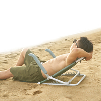 Chaise longue en aluminium portative de camping extérieur chaise de plage pliable