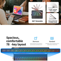 Étui clavier pour iPad 10.2 2021 pouces 9th & 8th & 7th Gen, Air 3, Pro 10.5 en 7 couleurs rétroéclairées, porte-crayon rotatif