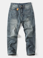 Jeans vintage à jambe droite délavés