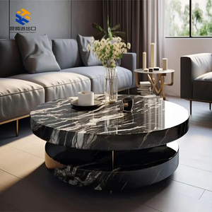 <span class=keywords><strong>Table</strong></span> de salon de luxe en marbre français sur mesure, design moderne noir KT STONE, fabriquée au Fujian, modèle 3D, pour hôtel - Product Image 3