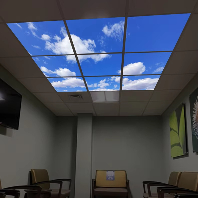Artificial Skylight Led Panel Light Display Embedded Ceiling Light Blue Sky and White Clouds Led Flat Panel Light