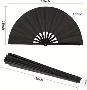 Abanicos Plegables de Bambú Ecológicos Personalizados de 13 Pulgadas, Tela de Seda, Varillas de Plástico Pintadas, Hechos a Mano, con Logotipo Publicitario Promocional - Product Image 4