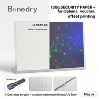 130g certificat de sécurité fibre impression UV Invisible spécialité non couché Visible certificat universitaire papier anti-contrefaçon