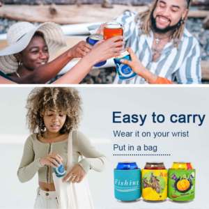 Wholsaale Sublimación en blanco Neopreno Slap Wrap Can Cooler Manga de cerveza aislada Slap Wrap Coozies - Product Image 4