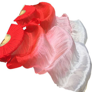 Éventails longs et pliants en soie multicolores avec voile de teinture artificielle fine pour la <span class=keywords><strong>danse</strong></span> <span class=keywords><strong>orientale</strong></span> du ventre <span class=keywords><strong>Accessoires</strong></span> de performance - Product Image 3