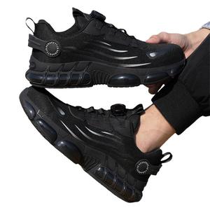 New <b>Work</b> Shoes Anti-Smash & Anti-Puncture <b>Black</b> Working Shoes Rotating Button Construction Sport Sneakers - Product Image 3