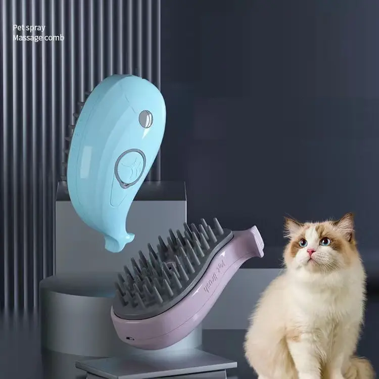 Wholesale 3 in1 Pet Electric Cat Dog Steamy Brush Grooming Comb with Electric Spray Anti-Flying Floating Cat Steam Brush