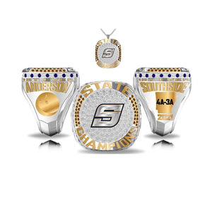 Bagues de championnat de sport en métal émaillé et doré avec logo personnalisé personnalisé - Product Image 3