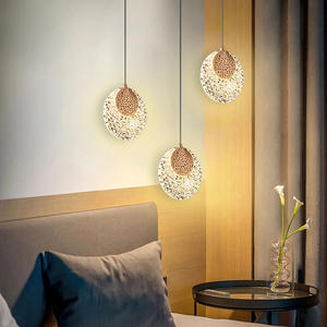 客厅圆形餐厅亚克力电镀金属家居装饰天花板现代照明侧床复古吊灯 - Product Image 2