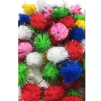Vente en gros prix d'usine bricolage décorations créatives artisanat boules de pompons en marbre artisanat paillettes guirlandes pompons