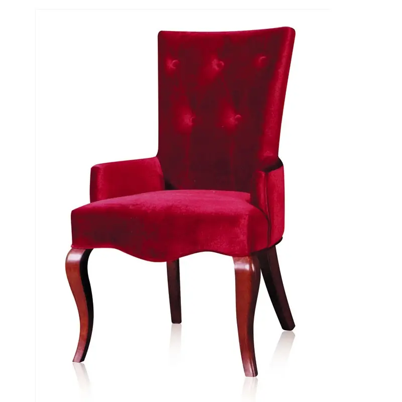 Upholstered Dining Chairs Hotel Lobby Chair With Pillow crystal button QT5068