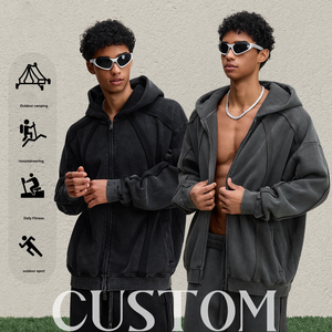 Fábrica de Ropa para Hombre, Sudadera con Cremallera y Forro Polar Personalizada, Sudadera Moderna de 360G, Ropa Casual Americana, Logotipo Bordado de Alta Calidad - Product Image 4