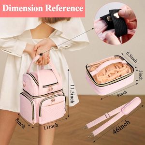 Free Sample Travel Makeup <b>Bag</b> with 4 Inner Removable Pouches, Portable <b>Extra</b> <b>Large</b> Cosmetic Case Multiple <b>Storage</b> - Product Image 4