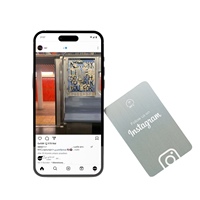 Carte de suivi Instagram NFC en métal doré plaqué or de luxe Carte métallique hybride NFC en acier inoxydable vierge