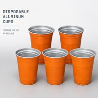 Gobelet métallique jetable personnalisé de 16 oz pour bière, tasse réutilisable en aluminium pour cola, café froid, bouteille Solo Cup avec logo