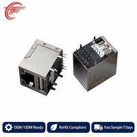 Connecteurs Ethernet Jisack 2 ports RJ45 Interface USB Droite Courbée Femelle PCB Contacts en bronze phosphoreux Protection IP20