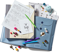Porte-documents multi-couches personnalisé, pochette pour dossiers, organisateur de documents bleu pour fournitures de bureau, maison