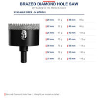 Foret diamanté en acier brasé sous vide avec foret pilote pour le perçage de la maçonnerie (longueur 73 mm)