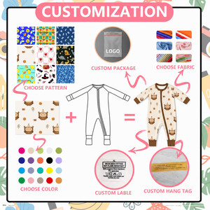 Tutina per Neonati in Fibra di Bambù Avorio con Stampa di <span class=keywords><strong>Gufo</strong></span>, Personalizzabile, per Feste, Pigiamino per Bambini - Product Image 4