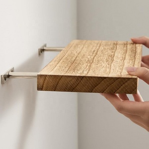 Gran oferta de estantes flotantes de madera en Stock Paulownia estantes montados en la pared para sala de estar y dormitorio estantes de almacenamiento suspendidos - Product Image 2