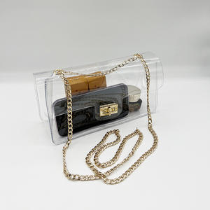 <b>Clear</b> Stadium Exclusive Transparent Square PVC Women's Fashion Chain <b>Bag</b> Below 20L Capacity - Product Image 2
