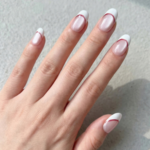 Faux Ongles Courts Elliptiques en ABS de Luxe avec Logo Personnalisé, Couverture Complète, Style Œil de Chat, 10 Pièces/Paquet, Vente en Gros - Product Image 1