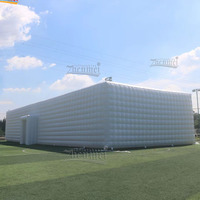 Tente gonflable carrée LED Zhenmei 10m, directement de l'usine, souffleur portable, grande tente d'événement, effets lumineux LED personnalisés, installation facile