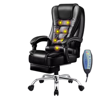 Chaise de bureau Boss Lift en cuir PU, confortable pour une utilisation prolongée, inclinable pour la pause déjeuner, avec massage, pivotante, pour l'étude et l'ordinateur