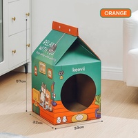 Vente en gros carton à lait design mignon carton de maison amovible et durable pour griffoir à chat