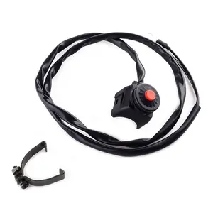 Motorcycle Horn Button Switch, Dirt Bike Switch Handlebar Horn Switch Motorcycle ATV Scooter with 30cm wiring Harness