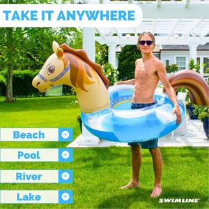 Flotador Inflable Plegable de PVC con Forma de Cabeza de Caballo para Piscina - Product Image 3