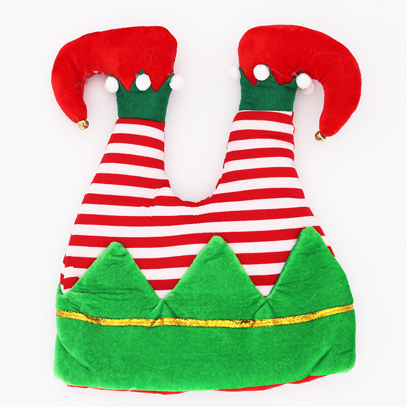 New Xmas Hat Decoration Gorros Decoraciones de Navidad Non-woven Creative Handstand Elf Feet Crazy Party Funny Christmas Hats