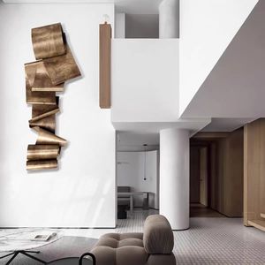 <span class=keywords><strong>Art</strong></span> Deco muro di metallo sculture <span class=keywords><strong>Creative</strong></span> decorazione d'interni appendere ornamenti per soggiorno sfondo elegante pendente arte della parete - Product Image 2