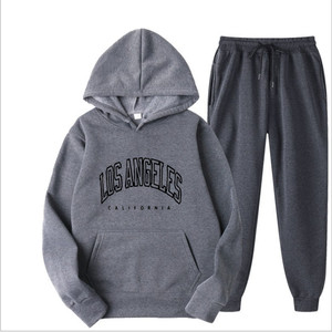 Ensemble de survêtement 2 pièces pour <span class=keywords><strong>homme</strong></span>, pull à <span class=keywords><strong>capuche</strong></span> uni, style européen et américain, printemps automne, décontracté, <span class=keywords><strong>bordeaux</strong></span> - Product Image 4