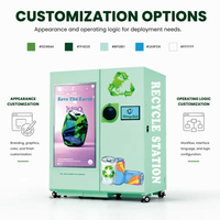 Distributeur automatique inversé pour bouteilles en verre, bouteilles PET, canettes, recyclage, écran tactile 22 pouces, remboursement, paiement multiple, basé sur le cloud