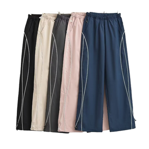 Women's High Quick Dry Breathable Solid Loose Drawstring Waist <b>Cargo</b> <b>Pants</b> <b>Oversize</b> Anti-Bacterial Street Leisure Fitness Gym - Product Image 2