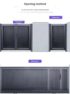 Puertas giratorias plegables deslizantes de doble apertura de aleación de aluminio automáticas para patio de Villa de lujo ligeras modernas duraderas - Product Image 6